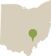 Ohio map showing Huff Run